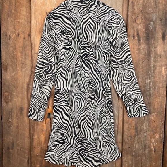 ABS by Allen Schwartz Vintage Zebra Print Shift Dress - Size 6 - Picture 11 of 15